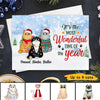 Fluffy Cats Sitting Merry Christmas Personalized Postcard