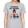 Purrsonal Cat Servant Doll Woman And Cats Sitting Personalized Shirt