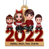 Family Sitting 2022 Christmas Personalized Wooden Ornament