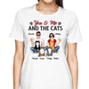 Cat Mom Cat Dad Real Couple Sitting Personalized Shirt