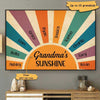 Grandma‘s Sunshine Retro Mother’s Day Gift Personalized Horizontal Poster