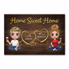 Home Sweet Home Couple Wood Texture Personalized Wood Print