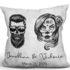 Sugar Skull Couple Gothic Halloween Personalized Pillow (Insert Included)