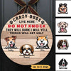 Crazy Dogs Live Here Personalized Door Hanger Sign