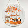 Fall Season Grandma Pumpkins Personalized Door Hanger Sign