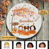 Fall Season Grandma Pumpkins Personalized Door Hanger Sign