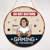 Gaming In Progress Personalized Door Hanger Sign