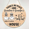 No Place Like Grandpa Grandma Personalized Door Hanger Sign