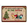 All Visitors Approved By Cats Christmas Personalized Doormat