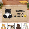 Beware The Cats Are Shady Personalized Doormat