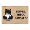 Beware The Cats Are Shady Personalized Doormat