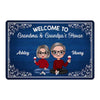 Blue Wooden Welcome Home Grandparents Personalized Doormat