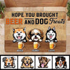 Bring Beer And Dog Treats Personalized Doormat