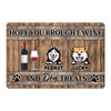 Brought Wine Dog Treats Wine Barrel Pattern Personalized Doormat