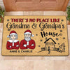 Christmas No Place Like Grandma Grandpa House Personalized Doormat