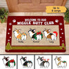 Corgi Wiggle Butt Club Christmas Personalized Doormat