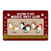 Corgi Wiggle Butt Club Christmas Personalized Doormat