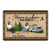 Couple Camping Family Personalized Doormat