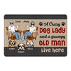 Crazy Dog Lady Grumpy Old Man Dog Mom Dad Personalized Doormat