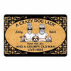 Crazy Dog Lady Old Man Couple Funny Welcome Mat Personalized Doormat