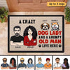 Crazy Dog Lazy And Grumpy Old Man Live Here Personalized Doormat