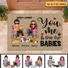 Doll Couple And Dogs Cats Personalized Doormat