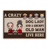 Doll Couple And Dogs Personalized Doormat