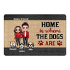 Doll Couple Standing Home Is Where The Dogs Are Personalized Doormat