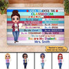 Doll Teacher Wood Texture Classroom Personalized Doormat