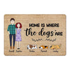 Doodle Couple & Dogs Personalized Doormat