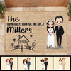 Eventually One Day Couple Chibi House Warming Gift Wedding Personalized Doormat