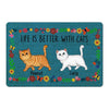 Floral Frame Home Is Where The Fluffy Cats Are Personalized Doormat