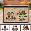 Gone Fishing Catch You Later Doll Couple Personalized Doormat