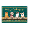 Green Wood Texture Dogs Cats Welcome Personalized Doormat