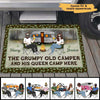 Grumpy Old Camper And His Queen Camp Here Personalized Doormat