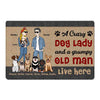 Grumpy Old Man Crazy Dog Lady Personalized Doormat