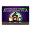 Halloween Ingredients In The Brew Witch & Fluffy Cat Personalized Doormat