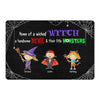 Halloween Wicked Witch Handsome Devil & Little Monsters Personalized Doormat