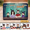 Halloween Witch Devil & Monsters Live Here Personalized Doormat