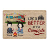 Happy Campers Camping Chibi Couple Personalized Doormat