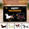 Happy Halloweenie Dachshund Halloween Dog Personalized Doormat