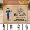 He Hasn‘t Asked Yet Doodle Couple Wedding Gift Personalized Doormat