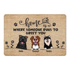 Home Is Where Someone Runs To Greet Dogs Personalized Doormat