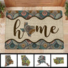 Home State Map Paisley Pattern Personalized Doormat