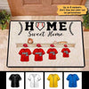 Home Sweet Home Baseball Personalized Doormat (4-5)