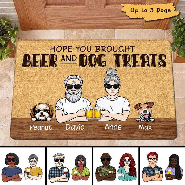 Hope You Brought Beer And Dogs Treat Personalized Doormat