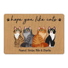 Hope You Like Cats Sitting Cartoon Personalized Doormat