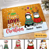 Joy Hope Love Peace Christmas Cats Personalized Doormat