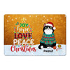 Joy Hope Love Peace Christmas Cats Personalized Doormat