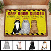 Keep Door Closed Cats Personalized Doormat